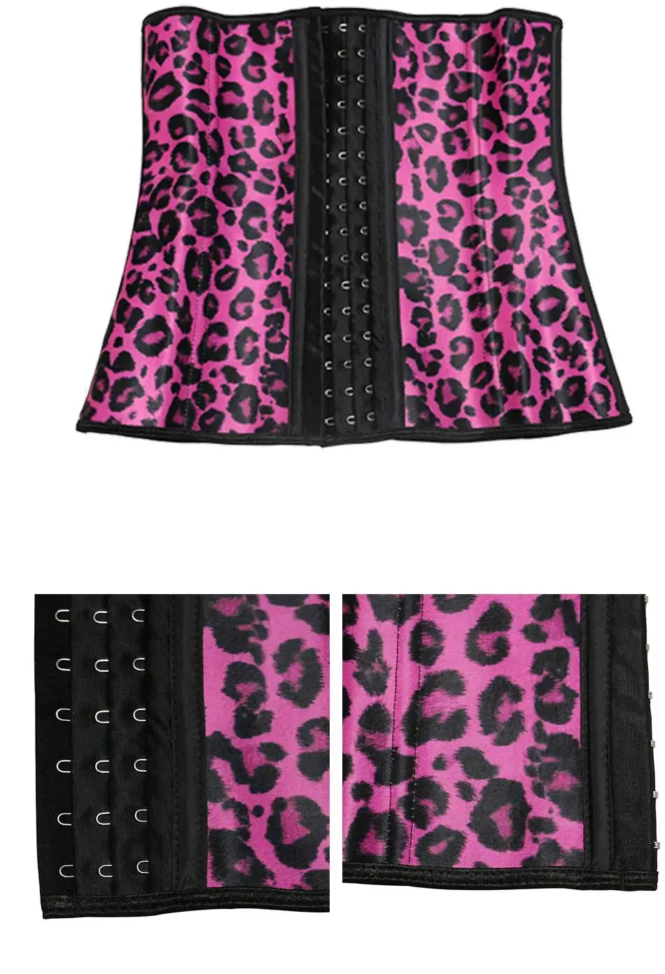 NB1055 01 Atbuty Leopard Waist Trainer Latex Waist Cincher Workout Steel Boned Corsets Body Shaper Girdles Slimming Underwear (12)