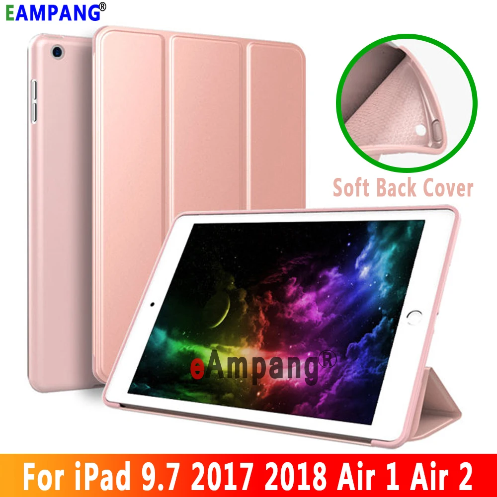 Case for Apple iPad 9.7 2017 2018 Air 1 2 5 5th 6th Generation A1823 A1954 Cover Smart Awake Sleep Leather Soft Back Funda | Компьютеры и