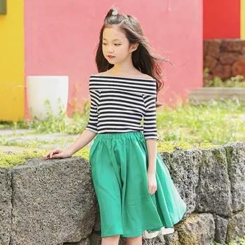 Newest Fashion Girls Dress Patchwork Shoulderless Stripe kids Summer Dresses Girls Half Sleeve Princess Party Wedding Dress E36
Newest Fashion Girls Dress Patchwork Shoulderless Stripe kids Summer Dresses Girls Half Sleeve Princess Party Wedding Dress E36