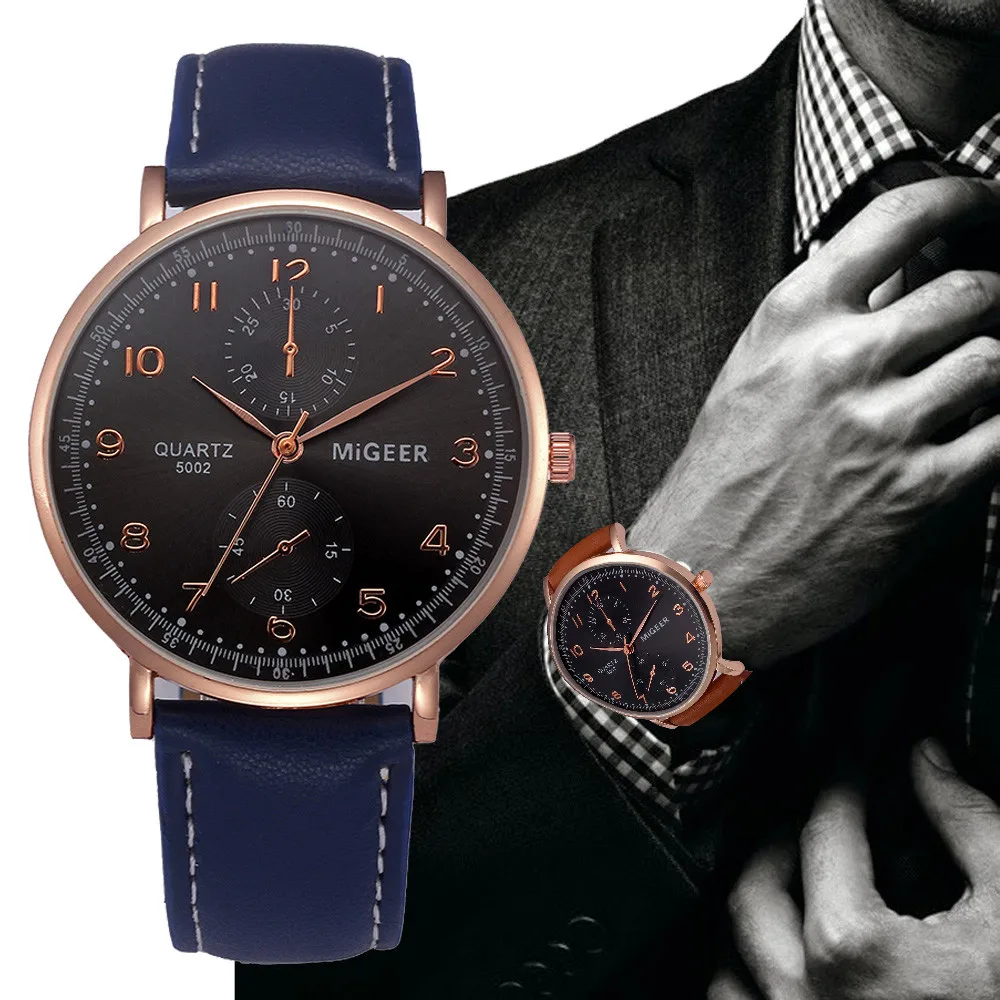 Аналоговые кварцевые наручные часы с кожаным ремешком в стиле ретро | Наручные