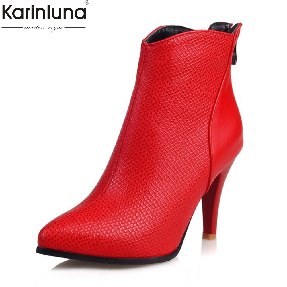 KarinLuna 2018 Sexy Brand Large Size 33-43 Thin High Heels Add Fur Winter Boots Women Shoes Woman Zip Up Ankle Boots Female Shoe 
KarinLuna 2018 Sexy Brand Large Size 33-43 Thin High Heels Add Fur Winter Boots Women Shoes Woman Zip Up Ankle Boots Female Shoe