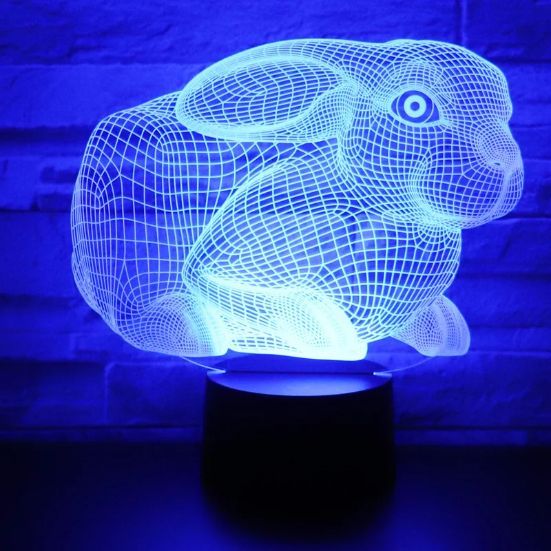 3D LED Night Light Rabbit with 7 Colors Light for Home Decoration Lamp Amazing Visualization Optical Illusion Awesome
3D LED Night Light Rabbit with 7 Colors Light for Home Decoration Lamp Amazing Visualization Optical Illusion Awesome