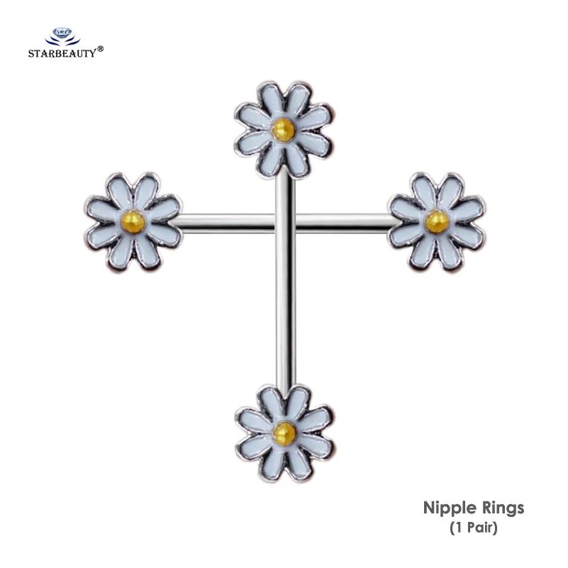 Starbeauty 2pcs Cute White Daisy Nipple Ring Helix Earring Pearl Flower 14G Barbell Nipple Piercing Stainless Steel Body Jewelry
Starbeauty 2pcs Cute White Daisy Nipple Ring Helix Earring Pearl Flower 14G Barbell Nipple Piercing Stainless Steel Body Jewelry