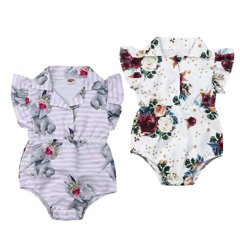 Kids Baby Girl Romper Floral One Pieces Jumpsuit Ruffle Sleeve Elephant Rose Print Sunsuit Summer Outfits Clothes
Kids Baby Girl Romper Floral One Pieces Jumpsuit Ruffle Sleeve Elephant Rose Print Sunsuit Summer Outfits Clothes
