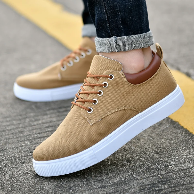 ZYYZYM Men Canvas shoes Lace-Up Style Breathable Top Fashion Trend Student Youth Shoes Large size EUR 45-46 16