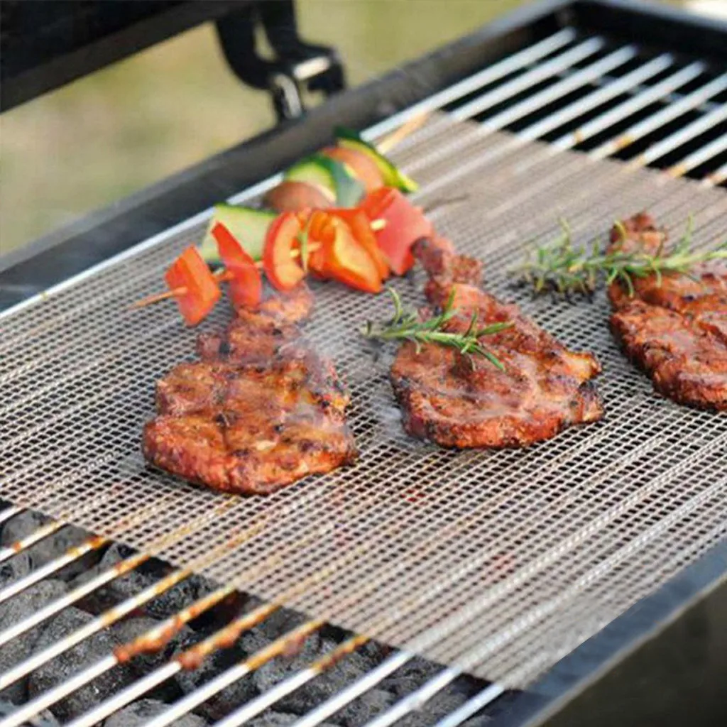 Pack of 5 Grill Mat BBQ Mesh Non Stick Cooking Liner Fish Grilling Sheet Cooking Baking Oven kitchen accessories cooking 2019
Pack of 5 Grill Mat BBQ Mesh Non Stick Cooking Liner Fish Grilling Sheet Cooking Baking Oven kitchen accessories cooking 2019
