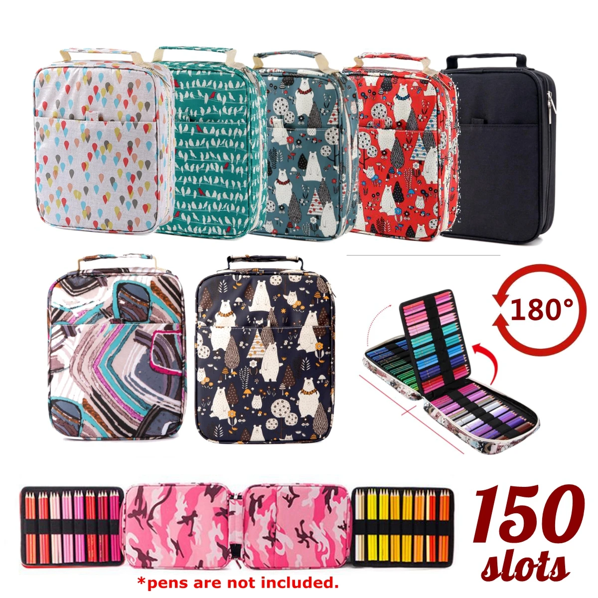 150 Slots Multifunctional Pencil Bag Pen Case Storage Students Box Drawing Painting Tool Pouch School Office Supplies
150 Slots Multifunctional Pencil Bag Pen Case Storage Students Box Drawing Painting Tool Pouch School Office Supplies