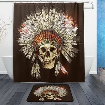 Vintage Sugar Skull Waterproof Polyester Fabric Shower Curtain with Hooks Doormat Bath Floor Mat Bathroom Home Decor
Vintage Sugar Skull Waterproof Polyester Fabric Shower Curtain with Hooks Doormat Bath Floor Mat Bathroom Home Decor