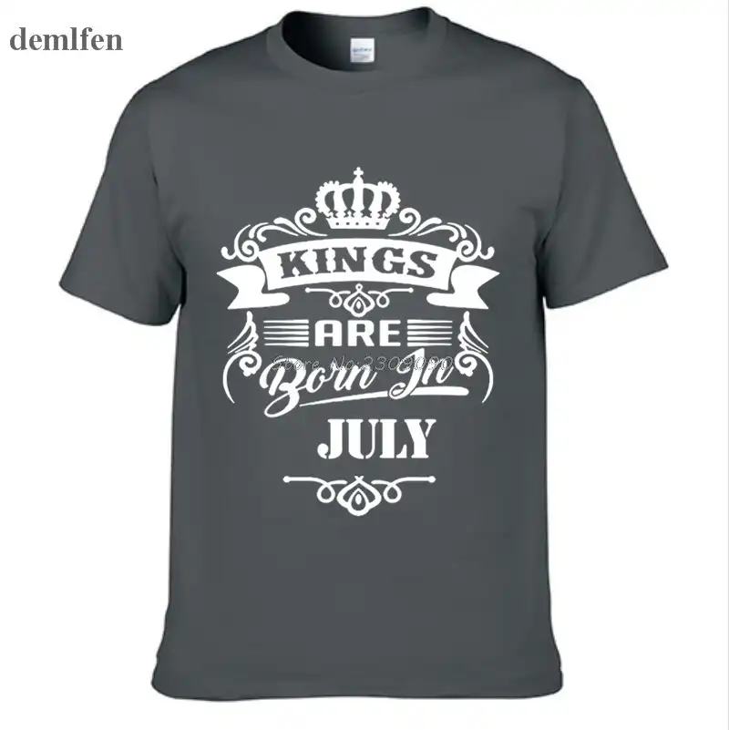 brand tops tees kings are born in july t-shirt birthday gift