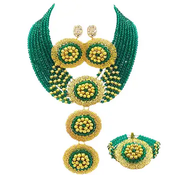 Teal Green Army Green Costume African Necklace Nigerian Beads Jewelry Set Crystal Wedding Accessories Party Gifts 8-3PH05
Teal Green Army Green Costume African Necklace Nigerian Beads Jewelry Set Crystal Wedding Accessories Party Gifts 8-3PH05