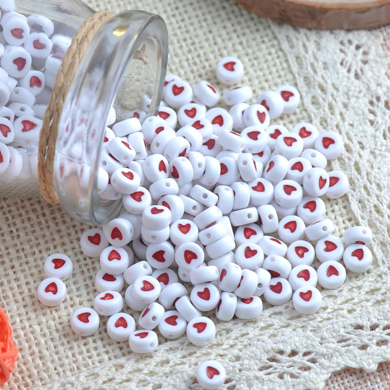 White & Red Love Heart Acrylic Flat Round Pony Beads For Jewelry Making 7X3mm 400PCs YKL0146
White & Red Love Heart Acrylic Flat Round Pony Beads For Jewelry Making 7X3mm 400PCs YKL0146