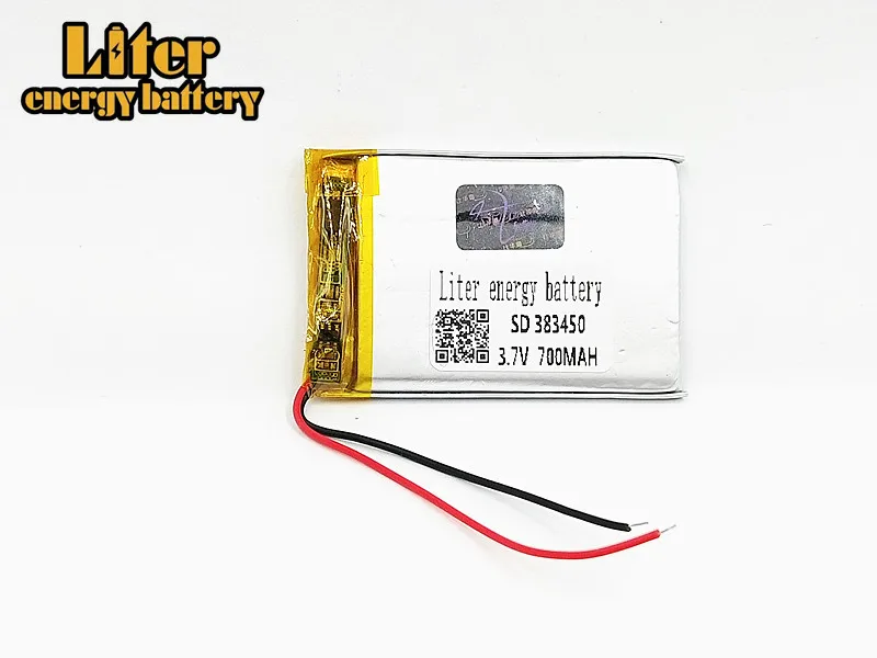 1/2/4Pcs Rechargeable 3.7V 700mah polymer lithium battery 383450 403550 For MP3 MP4 GPS navigation recorder, speaker Toy Headset
1/2/4Pcs Rechargeable 3.7V 700mah polymer lithium battery 383450 403550 For MP3 MP4 GPS navigation recorder, speaker Toy Headset