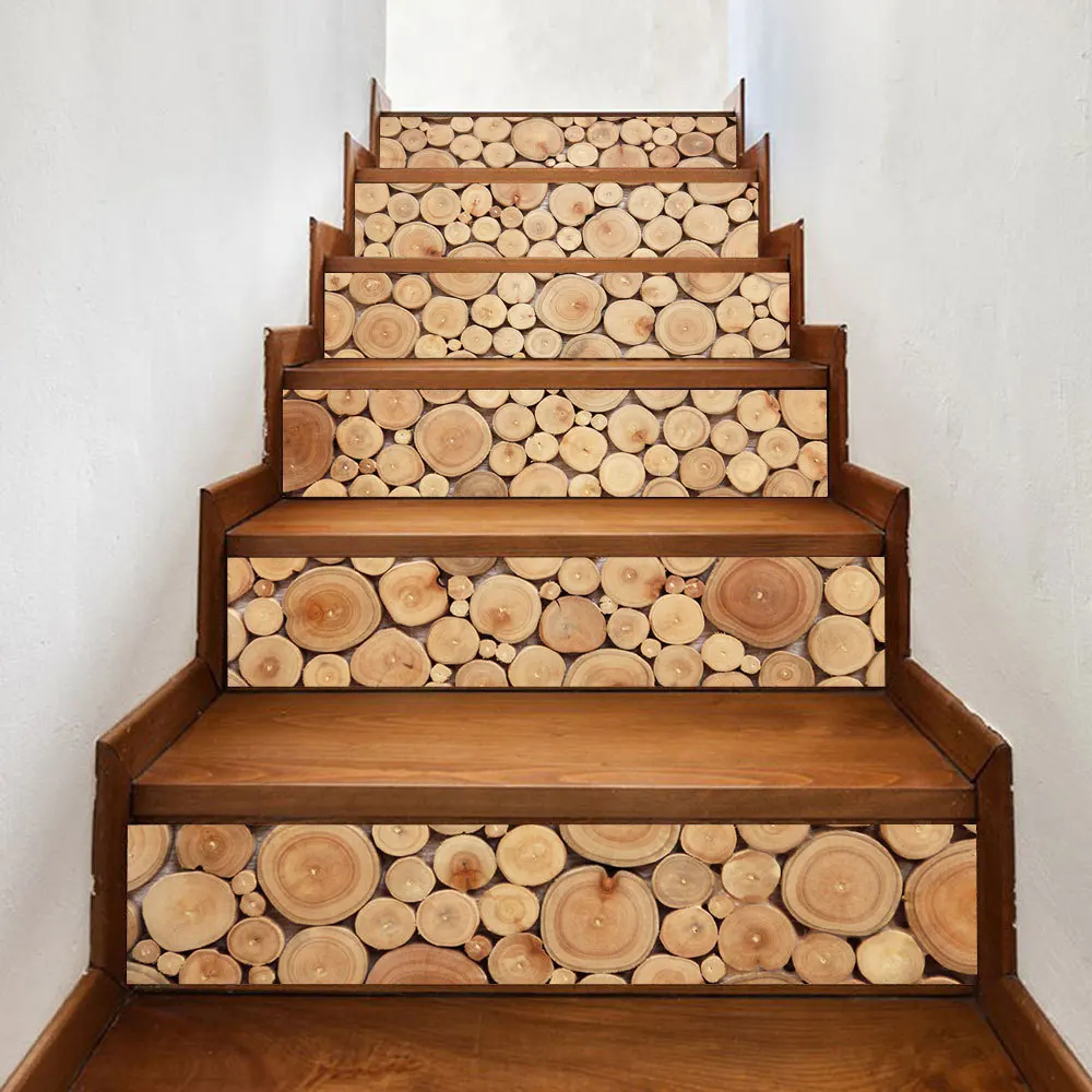 3D Stacked logs Wood Pattern Wall Tile Stairs Stickers Removable Pvc Wall Sticker Waterproof Mural Poster for Room Stairway
3D Stacked logs Wood Pattern Wall Tile Stairs Stickers Removable Pvc Wall Sticker Waterproof Mural Poster for Room Stairway