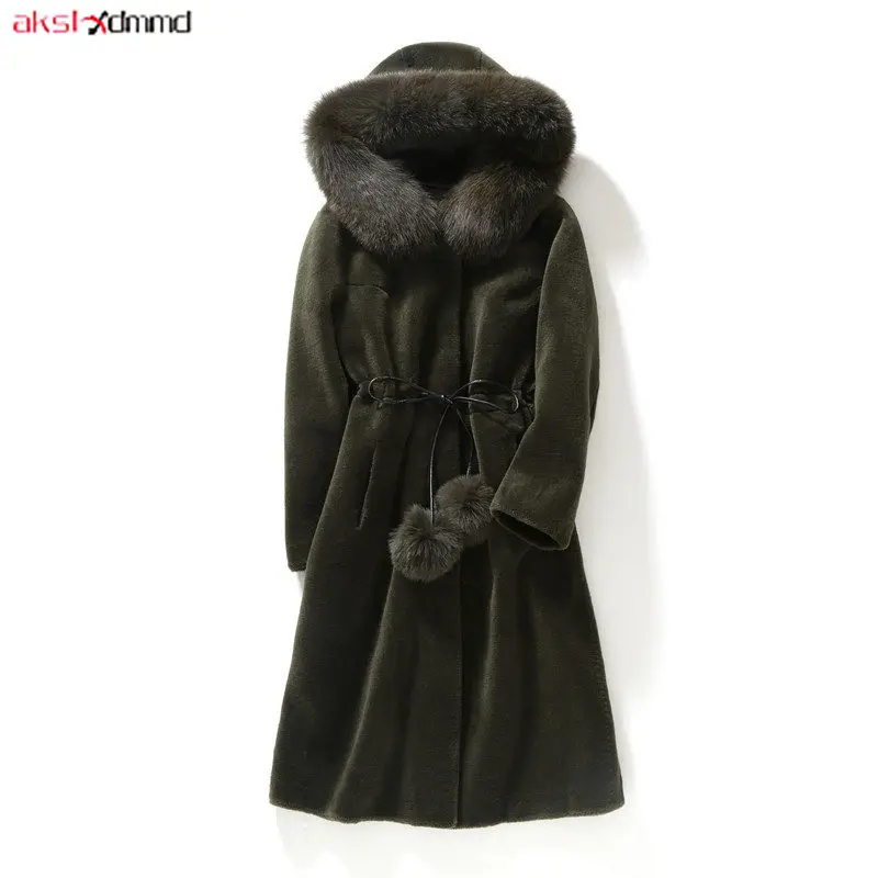 Зимняя женская меховая куртка сексуальное тонкое пальто с капюшоном и