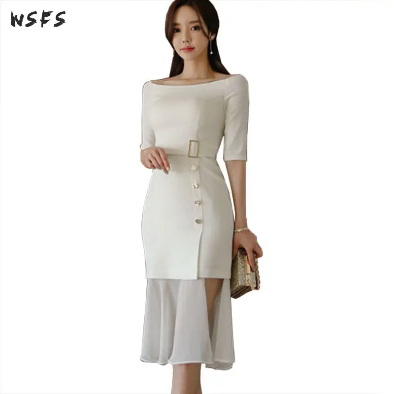 Women White Dress Slash Neck Half Sleeve Summer Dresses Sexy Party Slim Vintage Elegant Bodycon Ladies Midi Wrap Mermaid Dress
Women White Dress Slash Neck Half Sleeve Summer Dresses Sexy Party Slim Vintage Elegant Bodycon Ladies Midi Wrap Mermaid Dress