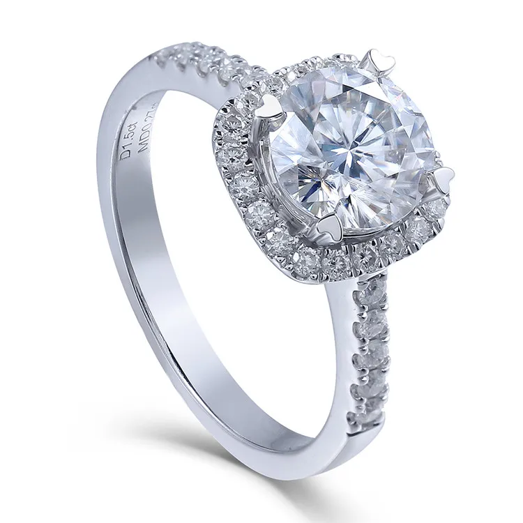 TransGems 14K 585 White Gold 1.5 Carat Diameter 7.5mm Lab Grown Moissanite Diamond Engagement Wedding Ring for Women
TransGems 14K 585 White Gold 1.5 Carat Diameter 7.5mm Lab Grown Moissanite Diamond Engagement Wedding Ring for Women