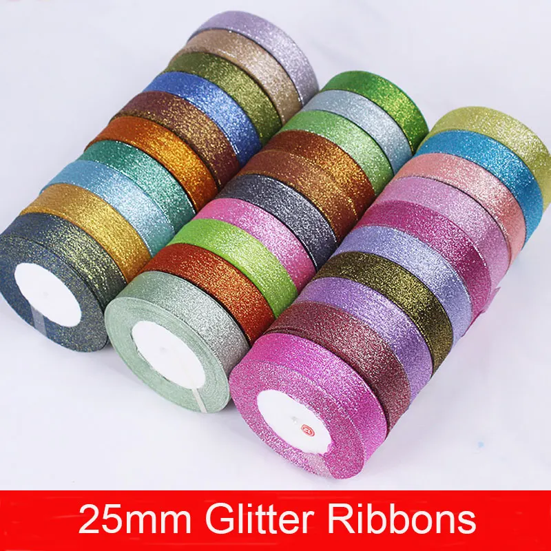 25 yards 25mm Glitter Ribbon Christmas Halloween Party Wedding Decoration Gift Wrapping Packaging Ribbons DIY Handmade Crafts
25 yards 25mm Glitter Ribbon Christmas Halloween Party Wedding Decoration Gift Wrapping Packaging Ribbons DIY Handmade Crafts