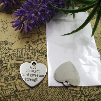 20pcs--"God bless you Lord gives me strength"stainless steel charms 5 styles for choosing DIY Charms for necklace bracelets
20pcs--"God bless you Lord gives me strength"stainless steel charms 5 styles for choosing DIY Charms for necklace bracelets