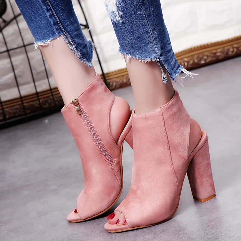 Lianhuaxiang Slingback Sandals Heels Women Suede Ankle Boots Square Heel Peep Toe Open Toe High Heels Stylish Sandals Zip-up
Lianhuaxiang Slingback Sandals Heels Women Suede Ankle Boots Square Heel Peep Toe Open Toe High Heels Stylish Sandals Zip-up