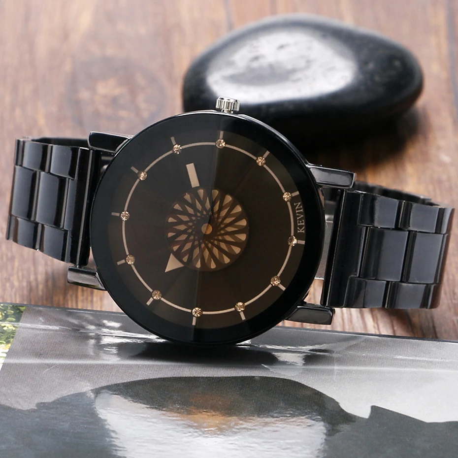 KEVIN Female Wristwatch Creative Double dials Simple Quartz Watch Bronze Stainless Steel Bracelets Women Clock for Parties (2)
