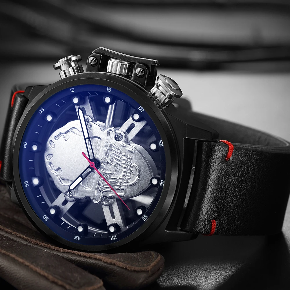 Man Sport Quartz Watch Waterproof Skull Watch Men Wrist Watch Casual Luxury Creative Mens Watches Male Hand Clock Reloj Hombre
Man Sport Quartz Watch Waterproof Skull Watch Men Wrist Watch Casual Luxury Creative Mens Watches Male Hand Clock Reloj Hombre
