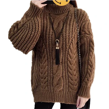 High collar sweater women's pullover autumn winter clothing new Korean version loose bottoming sweater students thick coat 2019
High collar sweater women's pullover autumn winter clothing new Korean version loose bottoming sweater students thick coat 2019