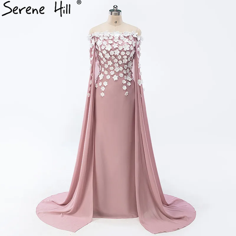Gorgeous Off Shoulder Evening Dresses with Shawl Crystal Handmade Flowers Long Sleeve Mermaid Prom Dress Dubai BHA2107
Gorgeous Off Shoulder Evening Dresses with Shawl Crystal Handmade Flowers Long Sleeve Mermaid Prom Dress Dubai BHA2107