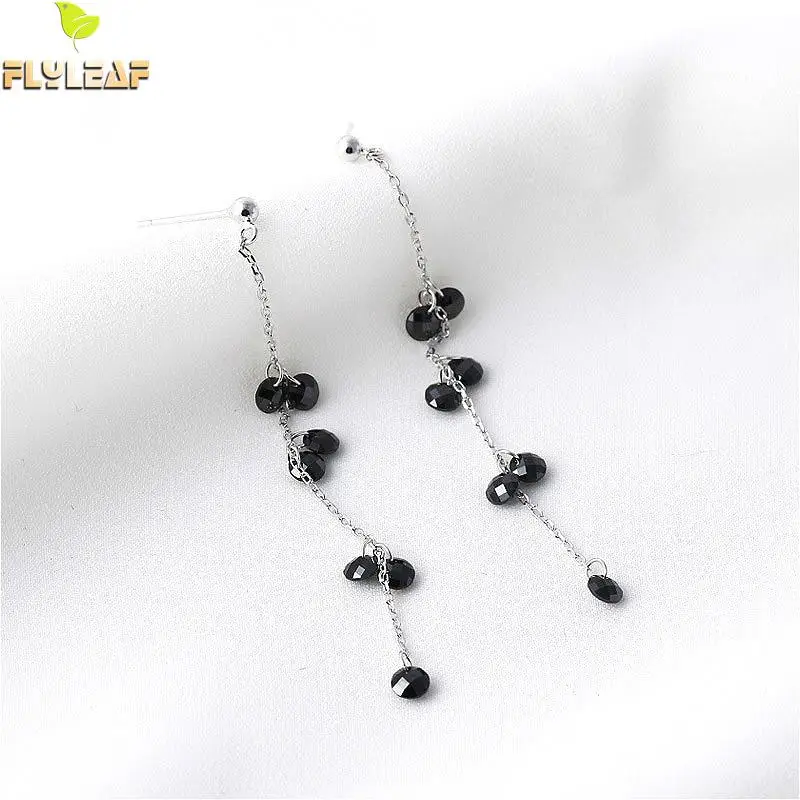 Flyleaf Black Cubic Zirconia Long Tassel Earings Fashion Jewelry 100% 925 Sterling Silver Drop Earrings For Women High Quality
Flyleaf Black Cubic Zirconia Long Tassel Earings Fashion Jewelry 100% 925 Sterling Silver Drop Earrings For Women High Quality