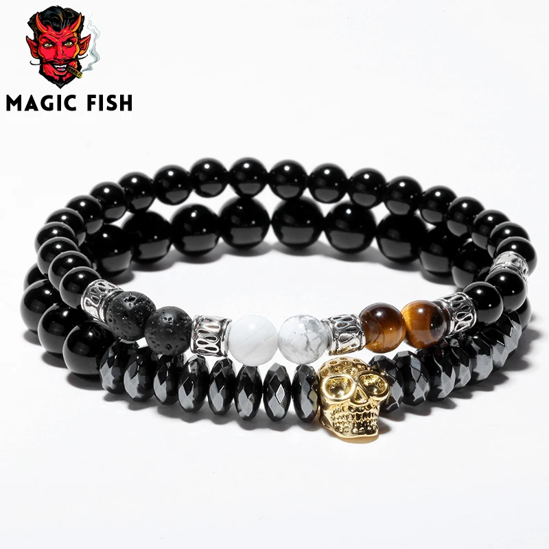 Skull Bracelet Men Natural Stone Beads 8mm Bracelets Sets Male Black Beaded Bracelet with Charm Bangles Gifts for Men Jewelry
Skull Bracelet Men Natural Stone Beads 8mm Bracelets Sets Male Black Beaded Bracelet with Charm Bangles Gifts for Men Jewelry