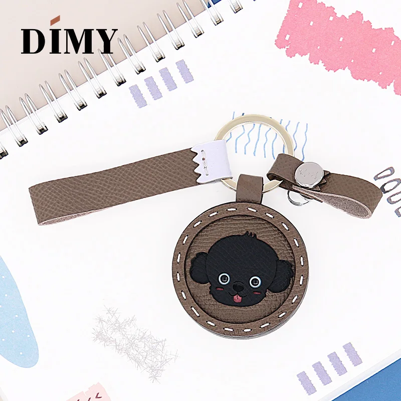 

Luxury Famous Brand Designer Genuine Leather Cute Teddy Dog Charms Cowhide Pendant Gifts Girls Women Bag Charm Accessories