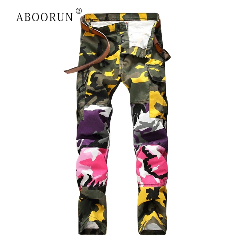 ABOORUN Men's Fashion Camou Cargo Pants Hip Hop Patchwork Straight Pants Military Trousers for Male R836
ABOORUN Men's Fashion Camou Cargo Pants Hip Hop Patchwork Straight Pants Military Trousers for Male R836