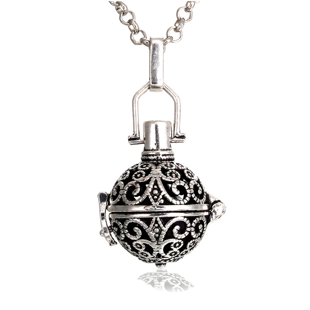 1PC Vintage Silver Flower Vines Ball Open Locket Essential Oil Diffuser Pendant Necklace Aroma Diffuser Necklace with Lava Rock
1PC Vintage Silver Flower Vines Ball Open Locket Essential Oil Diffuser Pendant Necklace Aroma Diffuser Necklace with Lava Rock