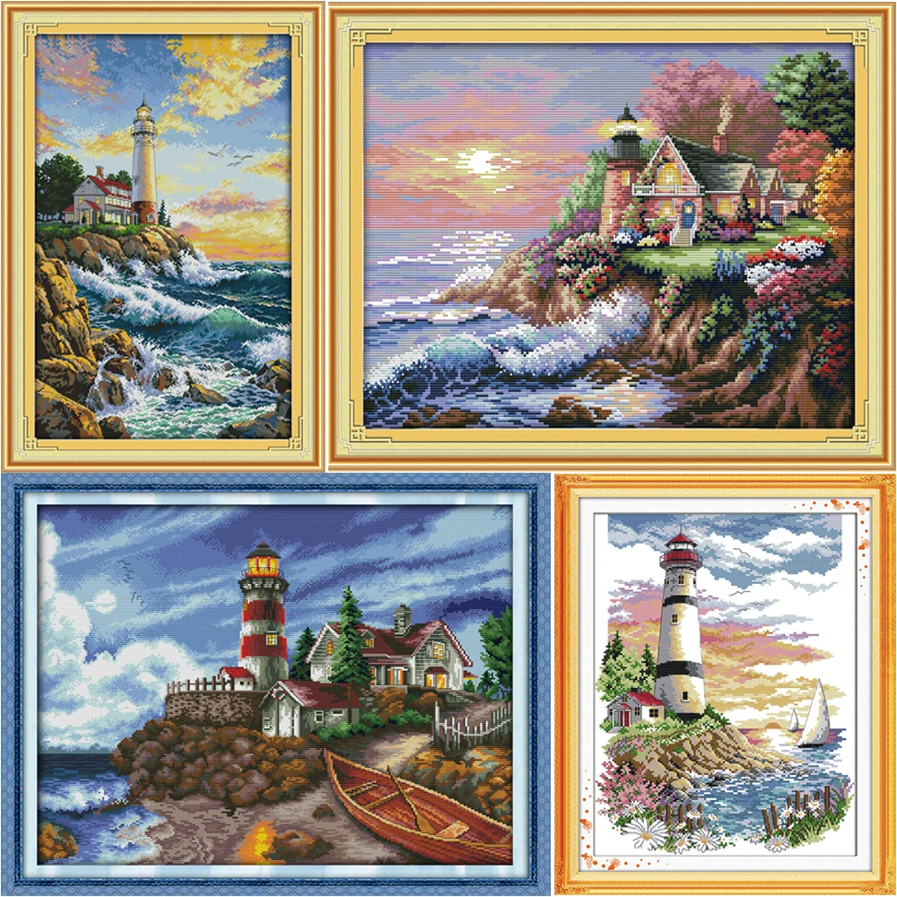 The Seaside Lighthouse Counted Cross Stitch Kits DMC Cross-Stitch Set Printed Canvas Embroidery Kit Needlework Sets Home Decor
The Seaside Lighthouse Counted Cross Stitch Kits DMC Cross-Stitch Set Printed Canvas Embroidery Kit Needlework Sets Home Decor