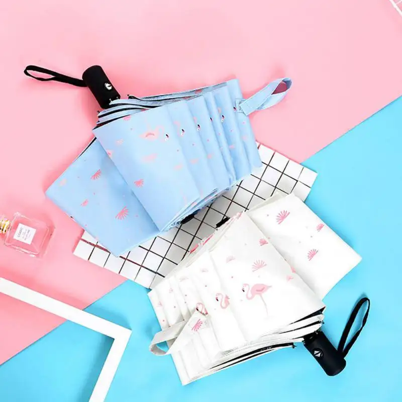 Black Coating Semi-automatic Sunny And Rainy Umbrella Flamingo Pattern Windproof Four-folding Anti-UV Umbrellas Women Parasol
Black Coating Semi-automatic Sunny And Rainy Umbrella Flamingo Pattern Windproof Four-folding Anti-UV Umbrellas Women Parasol
