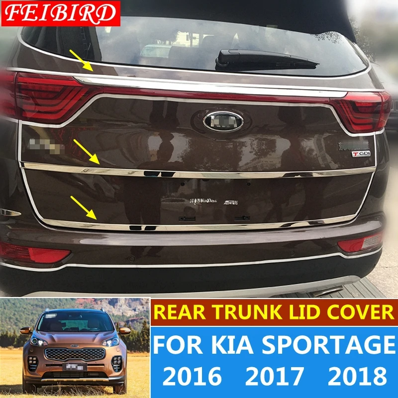 2017 2018 For Jeep Compass Rear Trunk Lid Cover Strip Molding Trim Steel 1 pcs