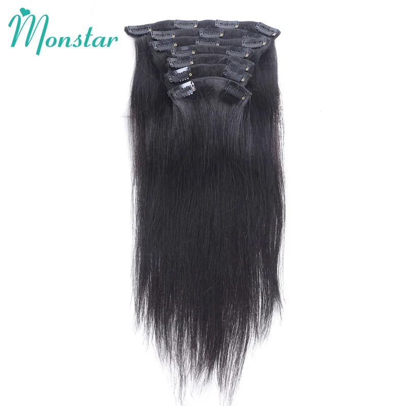 Monstar 7Pcs/Set 120G Straight Brazilian Remy Human Hair Extensions In Clip for Black Women 100% Brazilian Clip In Extensions
Monstar 7Pcs/Set 120G Straight Brazilian Remy Human Hair Extensions In Clip for Black Women 100% Brazilian Clip In Extensions