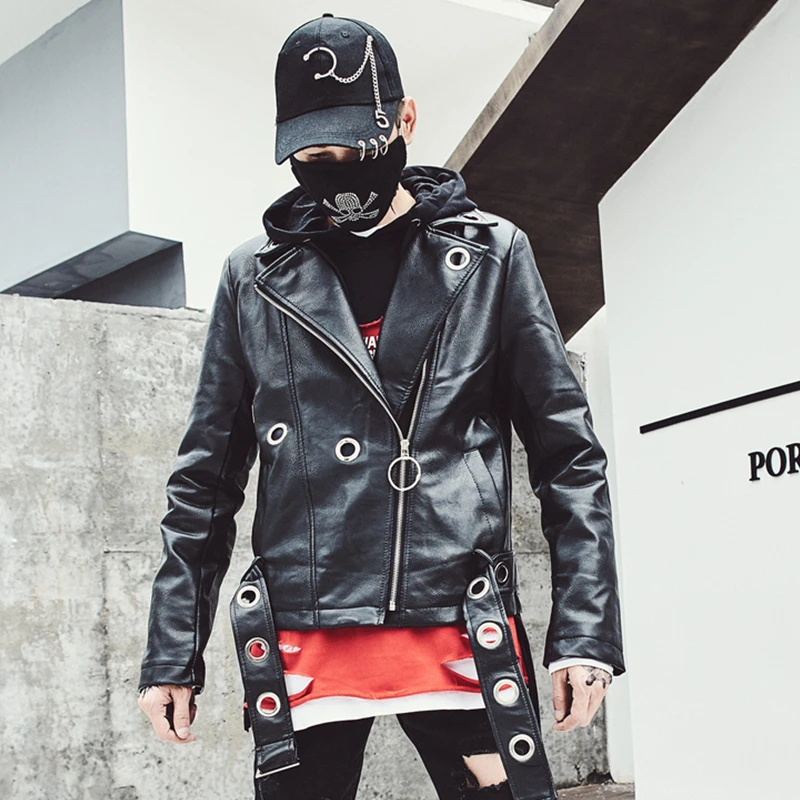 Motorcycle PU Leather Jacket Men Punk Hard Rock Metal Slim Fit Korean Cool Autumn Winter
Motorcycle PU Leather Jacket Men Punk Hard Rock Metal Slim Fit Korean Cool Autumn Winter