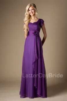 Maxi Purple Long Full Length A-line Modest Bridesmaid Formal Dresses With Sleeves Ruched Chiffon Flowers Beach Bridesmaid Gowns
Maxi Purple Long Full Length A-line Modest Bridesmaid Formal Dresses With Sleeves Ruched Chiffon Flowers Beach Bridesmaid Gowns