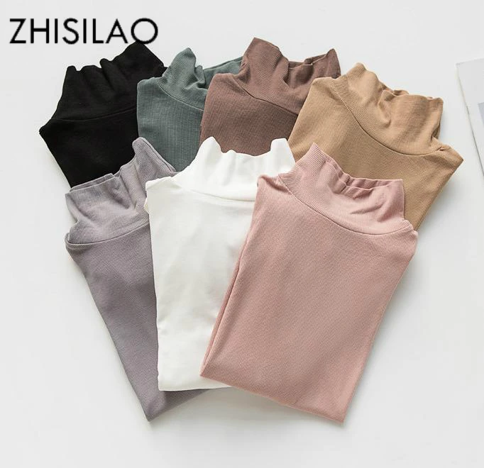 Slim Turtleneck T-shirts Solid Long Sleeve Shirts Autumn Winter 2018 Cotton High Elastic t-shirt White Women Tops Tee Femme
Slim Turtleneck T-shirts Solid Long Sleeve Shirts Autumn Winter 2018 Cotton High Elastic t-shirt White Women Tops Tee Femme
