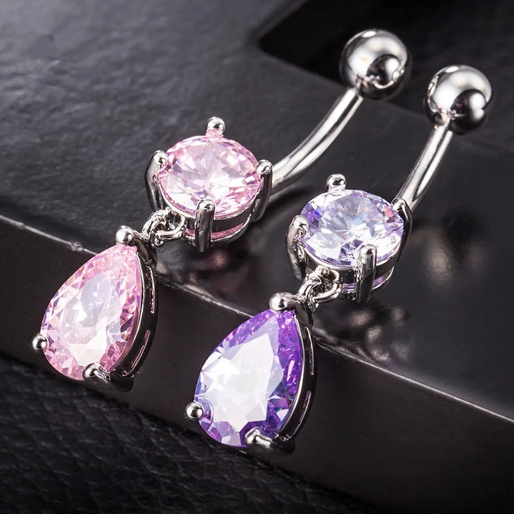 Pcs Sexy Belly Button Rings Dangle Belly Bars Belly Piercing Zircon