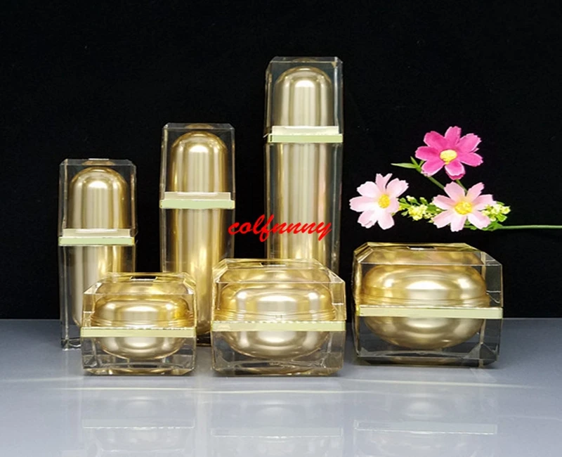 15/30/50g 20ml 40ml 60ml Acrylic Cream Jar Gold Cap Empty Cosmetic Bottle Container Jar Square Lotion Pump Bottle F050714
15/30/50g 20ml 40ml 60ml Acrylic Cream Jar Gold Cap Empty Cosmetic Bottle Container Jar Square Lotion Pump Bottle F050714