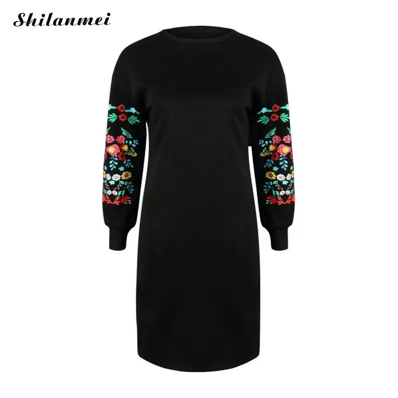 Women Winter Mini Dress Elegant Floral Print Long Sleeve O-Neck Loose Sweatshirt Dress Vintage Autumn Black Streeetwear Vestido
Women Winter Mini Dress Elegant Floral Print Long Sleeve O-Neck Loose Sweatshirt Dress Vintage Autumn Black Streeetwear Vestido