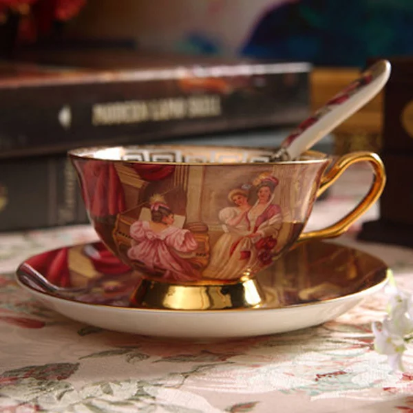 Luxurious Oil Painting Printing Ceramic Coffee Cup and Saucer Advanced Bone China Porcelain Tea Wholesale ZCP-507
Luxurious Oil Painting Printing Ceramic Coffee Cup and Saucer Advanced Bone China Porcelain Tea Wholesale ZCP-507