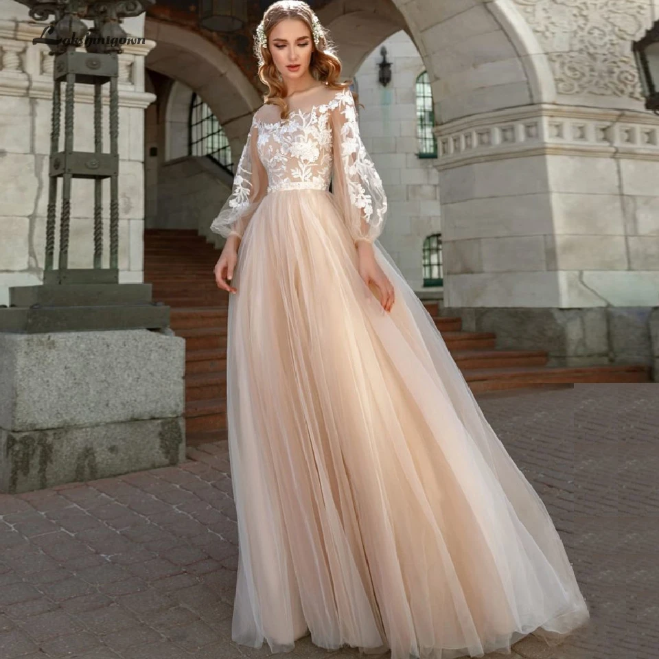 Lakshmigown Puffy Boho Wedding Dress Champagne 2019 New Mariage Robe Tulle Lace Bridal Dresses Long Sleeve Wedding Dress A Line
Lakshmigown Puffy Boho Wedding Dress Champagne 2019 New Mariage Robe Tulle Lace Bridal Dresses Long Sleeve Wedding Dress A Line