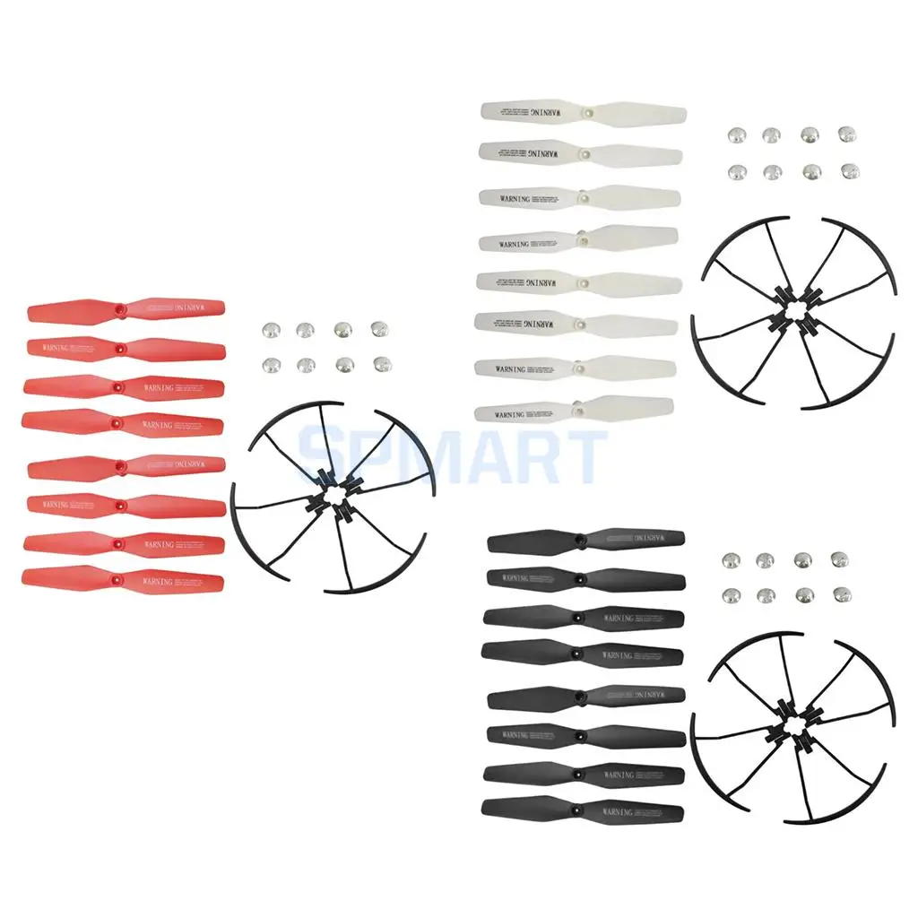 RC Four-Axis Airplane Spare Part Propeller+Bumper Guards Combo Set for VISUO XS809 XS809W XS809HW 8807 8807W
