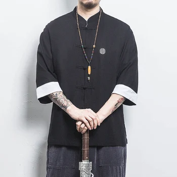MR-DONOO Summer New Solid Linen Men's Shirt Chinese Traditinal Style Buckle Tang Coat Three Quarter Shirt A032-C66
MR-DONOO Summer New Solid Linen Men's Shirt Chinese Traditinal Style Buckle Tang Coat Three Quarter Shirt A032-C66