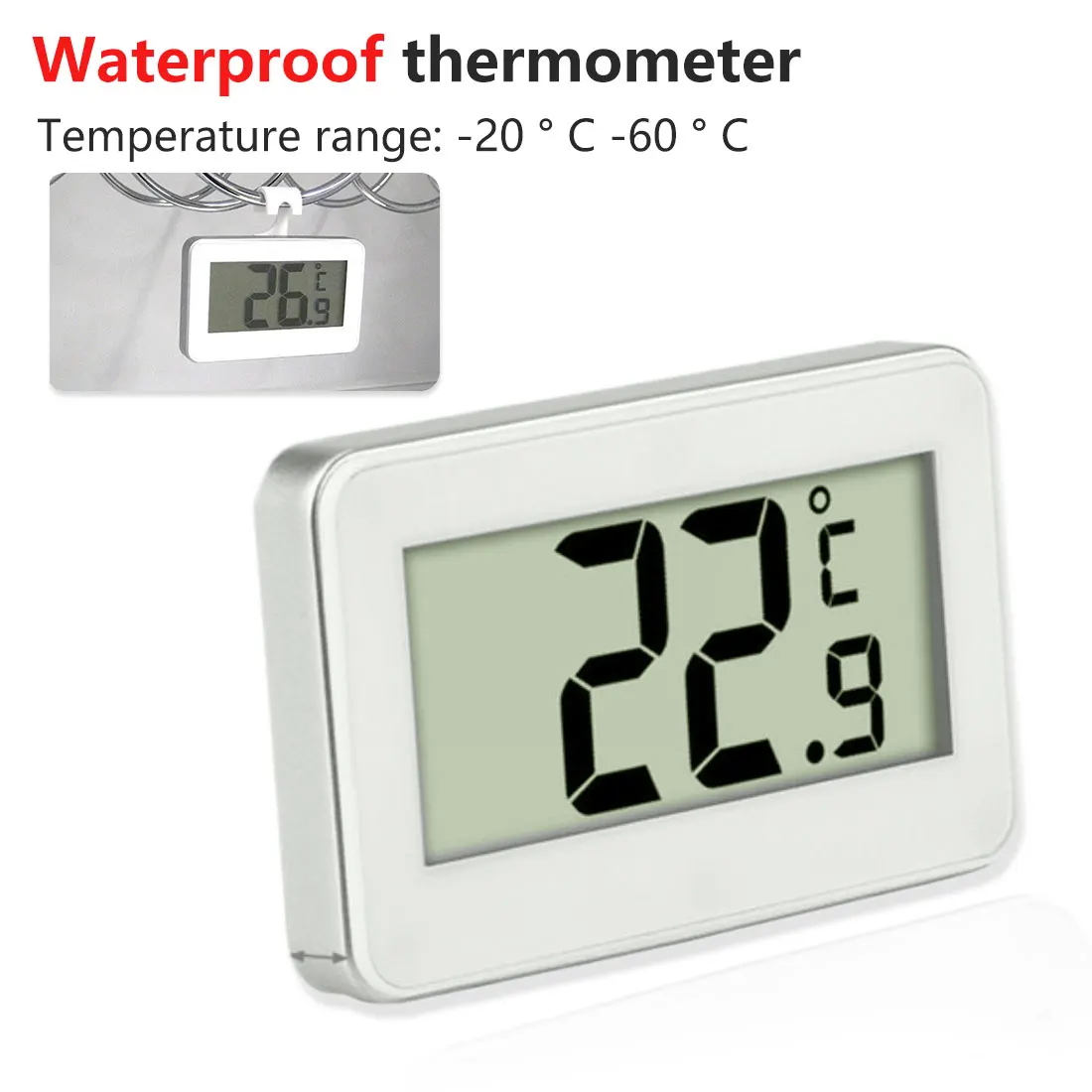 Waterproof Digital Thermometer LCD Digital Screen Precision Refrigerator Thermometer Fridge Freezer with Adjustable Stand Magnet
Waterproof Digital Thermometer LCD Digital Screen Precision Refrigerator Thermometer Fridge Freezer with Adjustable Stand Magnet