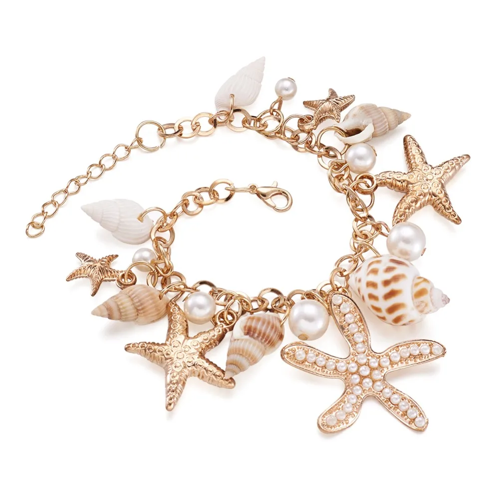 1pc Shell Charm Bracelets Alloy Rhinestone Starfish and Glass Pearl Pendants with Iron Chains and Brass Lobster Claw Clasps
1pc Shell Charm Bracelets Alloy Rhinestone Starfish and Glass Pearl Pendants with Iron Chains and Brass Lobster Claw Clasps