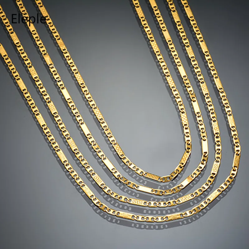 Eleple Titanium Steel Chain Men Stainless Steel Gold Color Engraving Necklaces Nightclub Birthday Gifts Jewelry Wholesale S-N188
Eleple Titanium Steel Chain Men Stainless Steel Gold Color Engraving Necklaces Nightclub Birthday Gifts Jewelry Wholesale S-N188