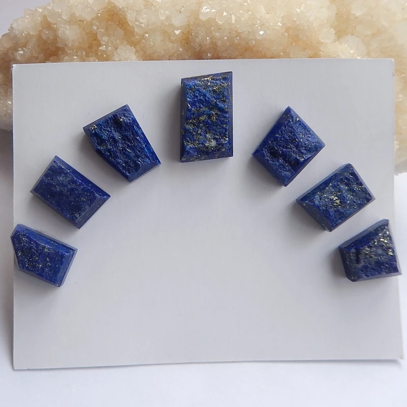 Фото Sales 7Pcs Natural Stone Drusy Lapis Lazuli Beauty Cabochon Setting 20x13x7mm 13x14x6mm 23.04g | Украшения и аксессуары